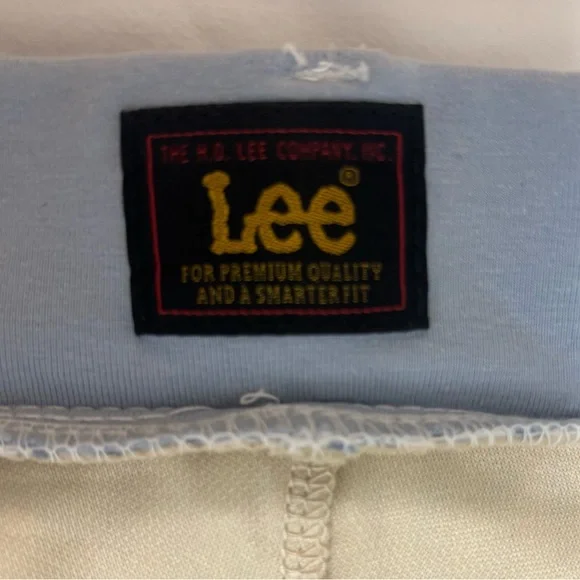 NWT Lee Women’s Mid Rise White & Shy Blue Stripe Cotton Blend Skort, Size 10 - Picture 12 of 15